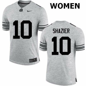 NCAA Ohio State Buckeyes Women's #10 Ryan Shazier Gray Nike Football College Jersey HMS0645GQ